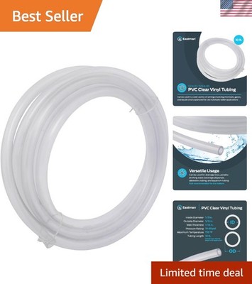 Versatile 10FT Clear PVC Vinyl Tubing, 1/2 Inch ID x 5/8 Inch OD - Multi-Purpose