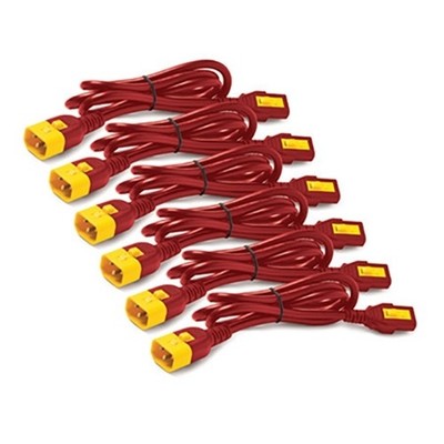 APC Power Cord Kit 6 ea Locking C13 to C14 1,8m Red