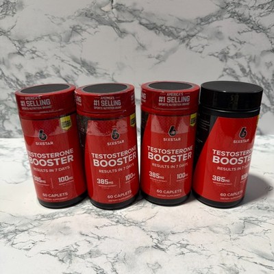 Lot of 4 Six Star Testosterone Booster Test Exp 2028 Sixstar 60 count Supplement