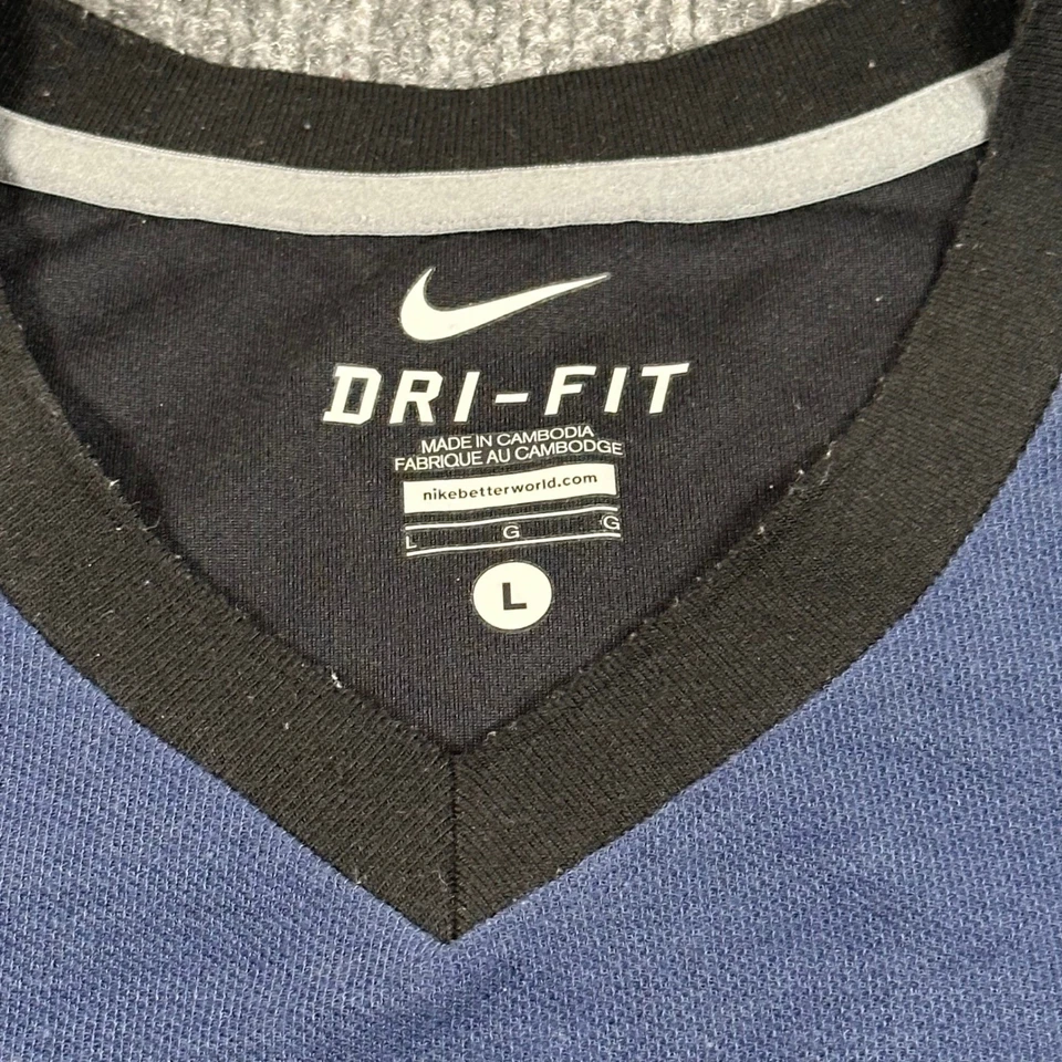 Мужская большая теннисная рубашка Nike Roger Federer синяя и черная DRI-FIT (с дефектами) - Изображение 4 из 4