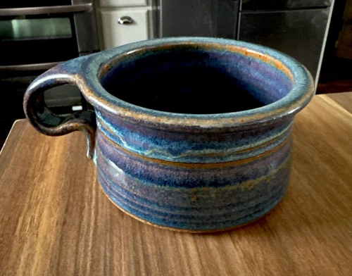 Vintage Handmade Hand Thrown Studio Art Pottery Soup Mug