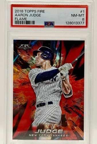 2018 Topps Fire - Aaron Judge #1 Red Flame PSA 8 NM/MT Yankees MVP