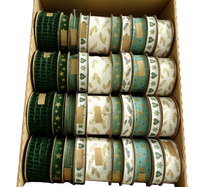 40-Tlg ZierbandpräSenter Weihnachten Geschenkband Schleifen GRÜN-BEIGE Go Green