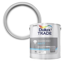 Dulux Trade Diamond Matt Emulsion Pure Brilliant White Wall Ceiling Paint 2.5L