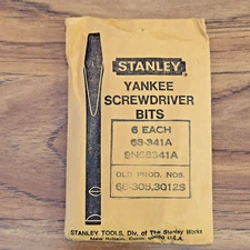 Stanley Yankee Screwdriver Bits 6 ea. 68-341A   OLD NEW STOCK