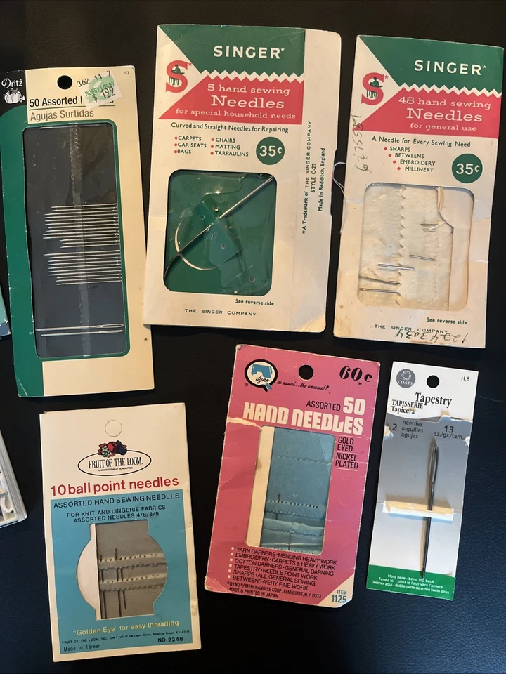Lote de agujas de coser vintage - Singer, Dritz, Dyno - suministros de acolchado y tapiz Foto 3 de 4