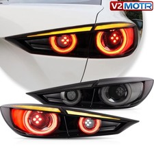 Smoke Led Tail Lights For Mazda 3 Axela 2014-2018 Sedan W Dynamic Indicator Drl
