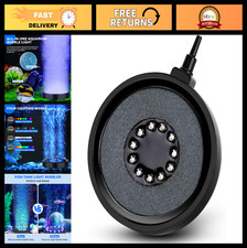 LED Aquarium Air Bubble Light - Fish Tank Bubbler Stone Disk for Oxygenation