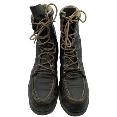 VTG TED WILLIAMS Leather Lace Up Moc Toe Boots Mens Size 8 