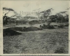1935 Press Photo Ethiopian troops in trenches to defend headquarters, Bulale