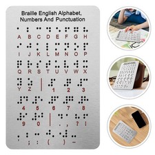 2 Pcs Braille Metal Raised Dots Letters Numbers Alphabet Teaching Tool