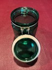Vintage Emerald Green Glass Canister Jar 12 sides 5 3/4 in Wire Bale Closure — photo 5