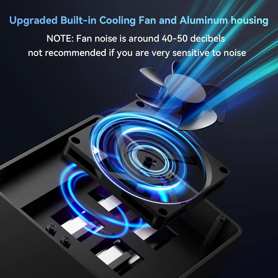 4 Bay Hard Drive Enclosure with Cooling Fan for 2.5/3.5" SATA HDD/SSD with USB A - Image 4 of 4