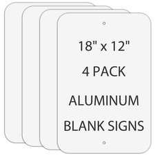 Blank Aluminum Signs 4-Pack, 18 x 12 Inches Sublimation Metal Sign Blank, Wri...