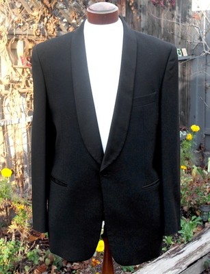 Men's El Corte Inglés Madrid Emidio Tucci Wool & Mohair Black Tuxedo Jacket 42
