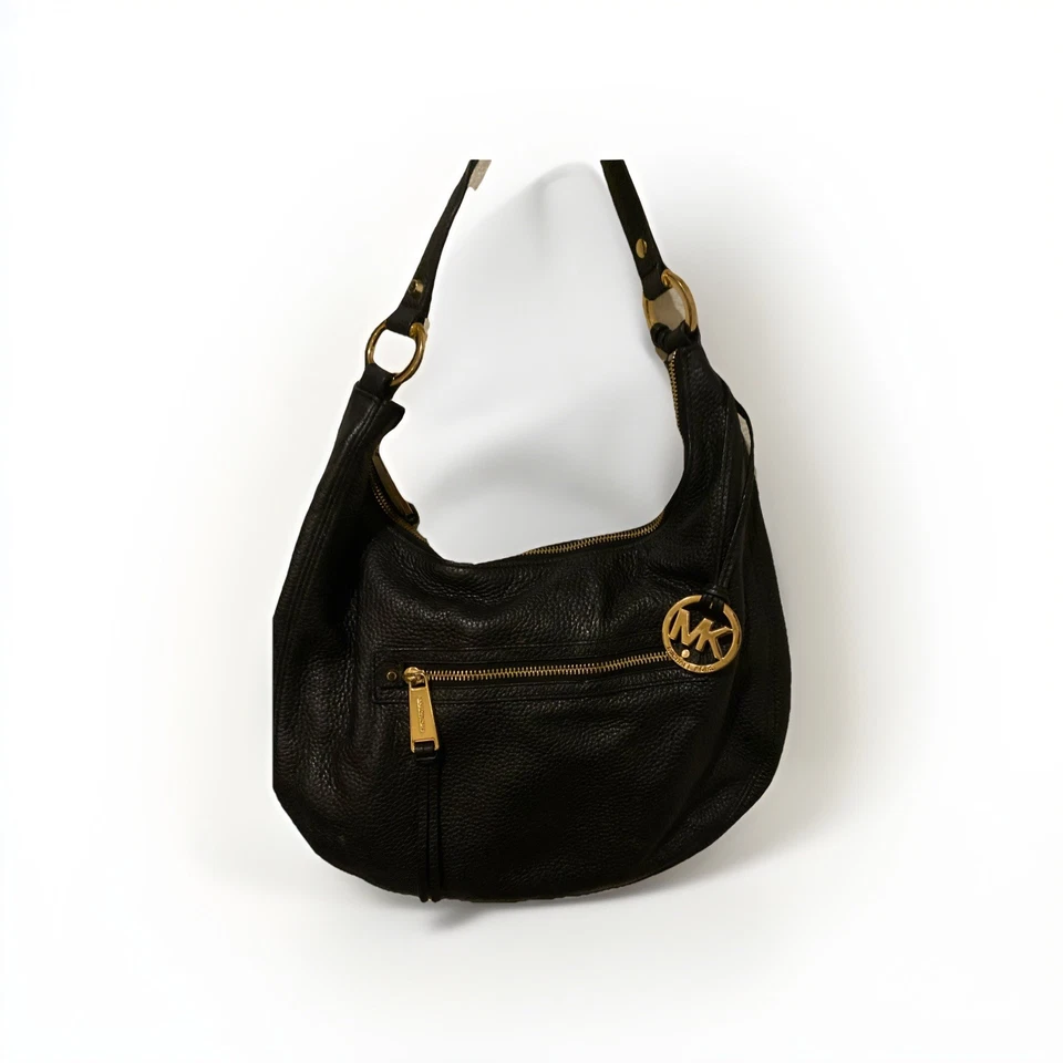 Michael Kors Rhea MANDARIN Black Leather Shoulder bag Zip Top  - Image 3 of 4