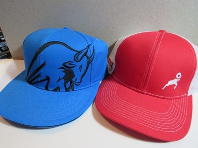 2 New Caps - Blue cap is fitted - Red-White cap is adjustable - Both are New