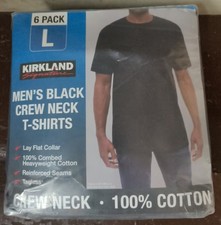 NEW Kirkland Signature Men  s Crew Neck Tee, 6-pack Heavyweight Select Color Size