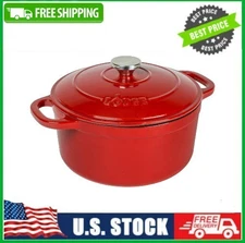 Lodge Cast Iron 5.5qt Red Enameled Dutch Oven