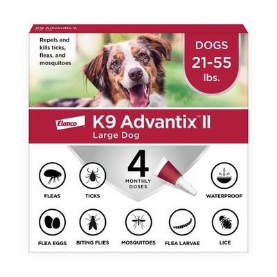 K9 Advantix II Flea & Tick Prevention for Large Dogs 21-55 lbs 4 Count