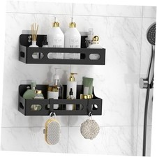 Shower Caddy Adhesive, No Drill Bathroom shower Organizers, with Black