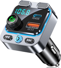 بلوتوث 6.0 FM Transmitter سيارة محول PD45W QC36W Dual Mic شاحن