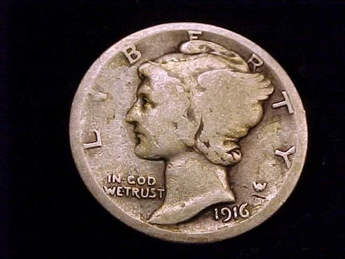 1916-P Mercury Dime, Good Grade.