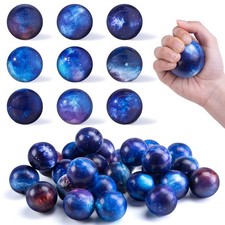 Galaxy Stress Balls Bulk - 50 Foam Squeeze Balls for Stress Relief Rewards