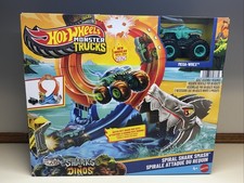 Hot Wheels Monster Trucks Sharks Vs Dinos Track Set Mega WRex