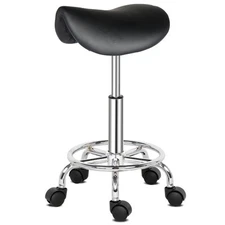 Rolling Garage Stool Adjustable Swivel Seat Beauty Tattoo Stool Saddle Stool NEW