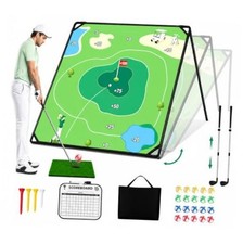 Golf Chipping Game Set, 71" x 71" Golf Chipping Game Mat with Sticky Balls,