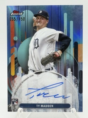 2025 Topps Finest Autographs Sky Blue Refractors #FATM Ty Madden 055/150