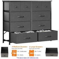 Fabric Chest of Drawers 10 Drawer Dresser Bedroom Bedside Storage Organizer Unit
