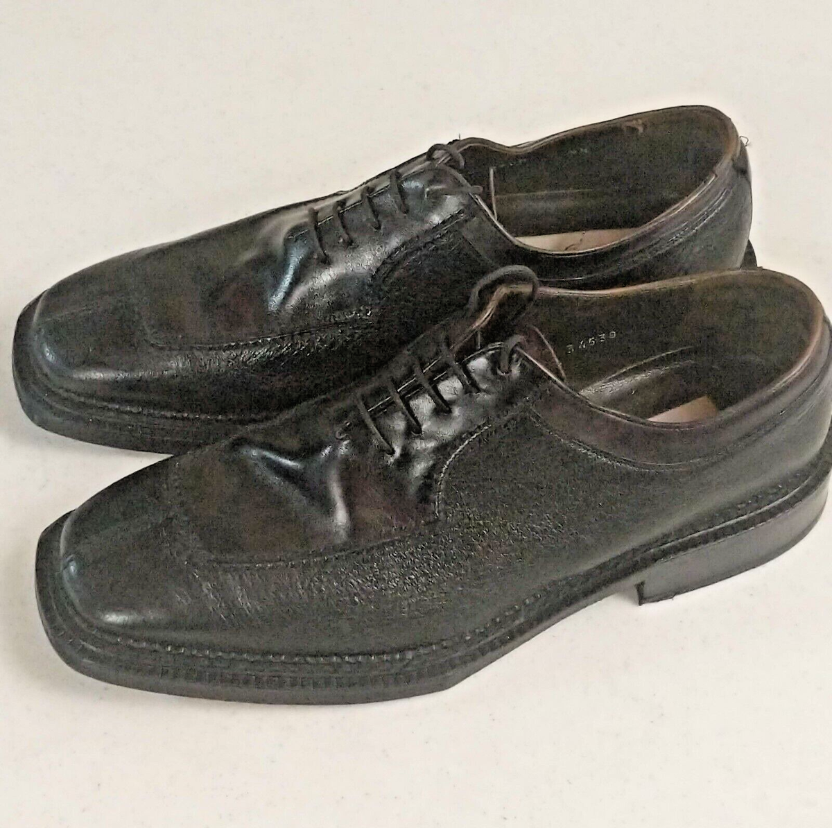Mezlan Shoes Mens 9.5 Black Leather Apron Toe Derby Oxford Lace Up Dress Classic Amazon.com | Mezlan Men main image 2