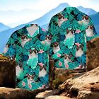Snowshoe Cat Green Tropical Hawaiian Shirt Summer Button Up