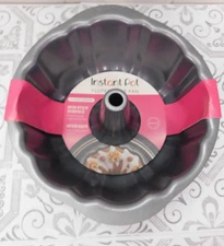 Instant Pot Official Fluted Cake Pan - Grey 6 & 8 Quart Compatible Non-stick