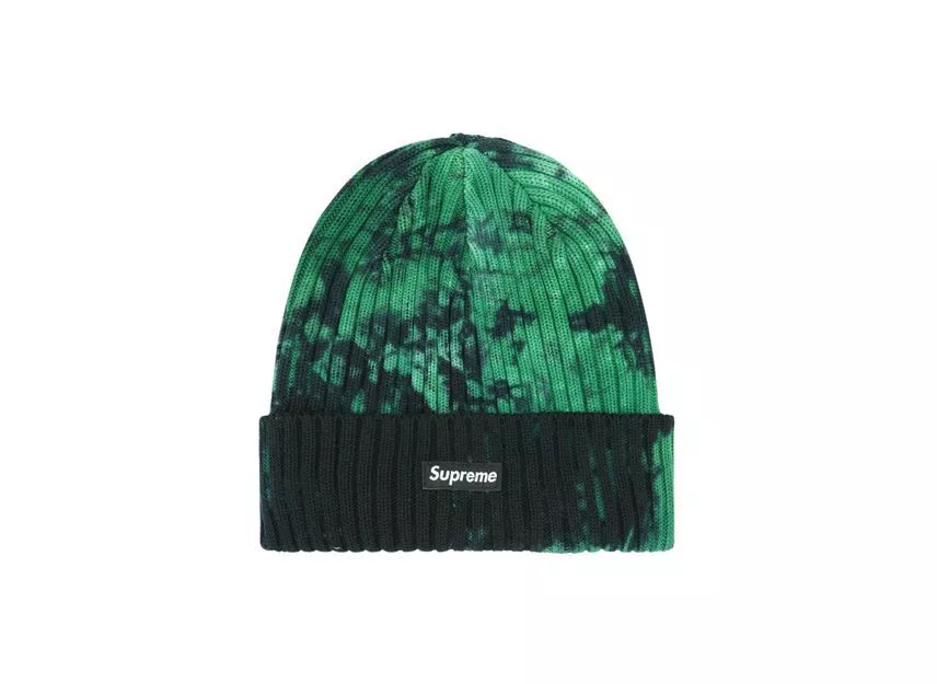 Bonnet Supreme surteint vert éclaboussures (24SS)