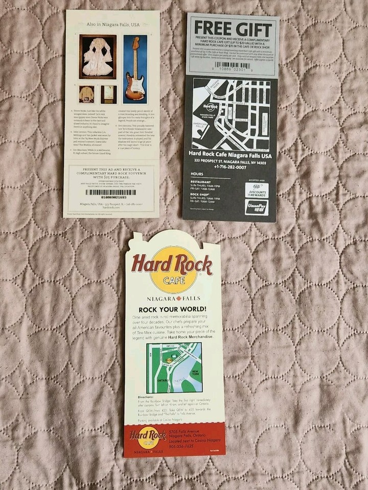Lot of Hard Rock Cafe, Hotel &amp; Casino Promo Card Flyers, Souvenir Gift ...