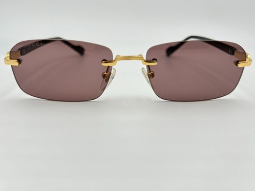 Gucci Sunglasses GG1221S 002 Gold Havana Tortoise Brown 56 16 140 w gucci case - Afbeelding 1 van 6