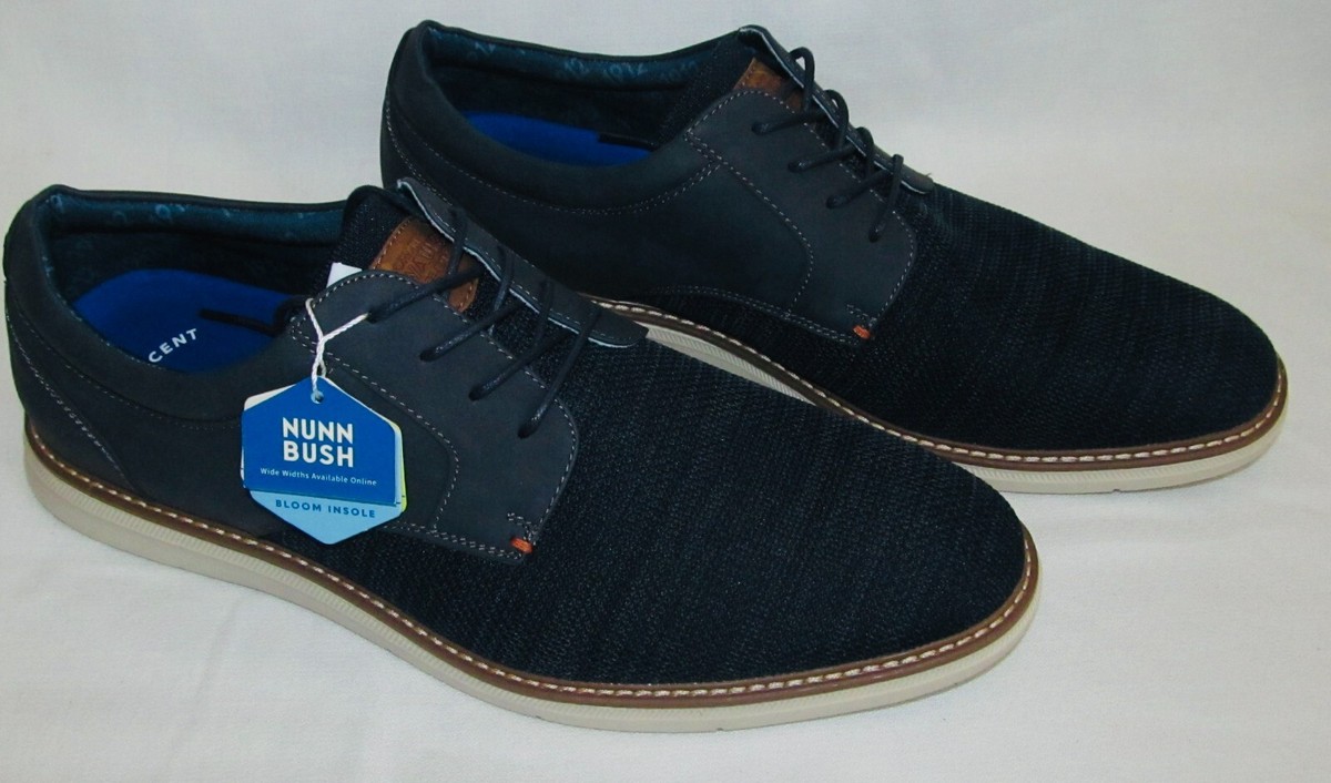 New Nunn Bush Bloom Chase Blue Knit Plain Toe Oxford Lace Up 