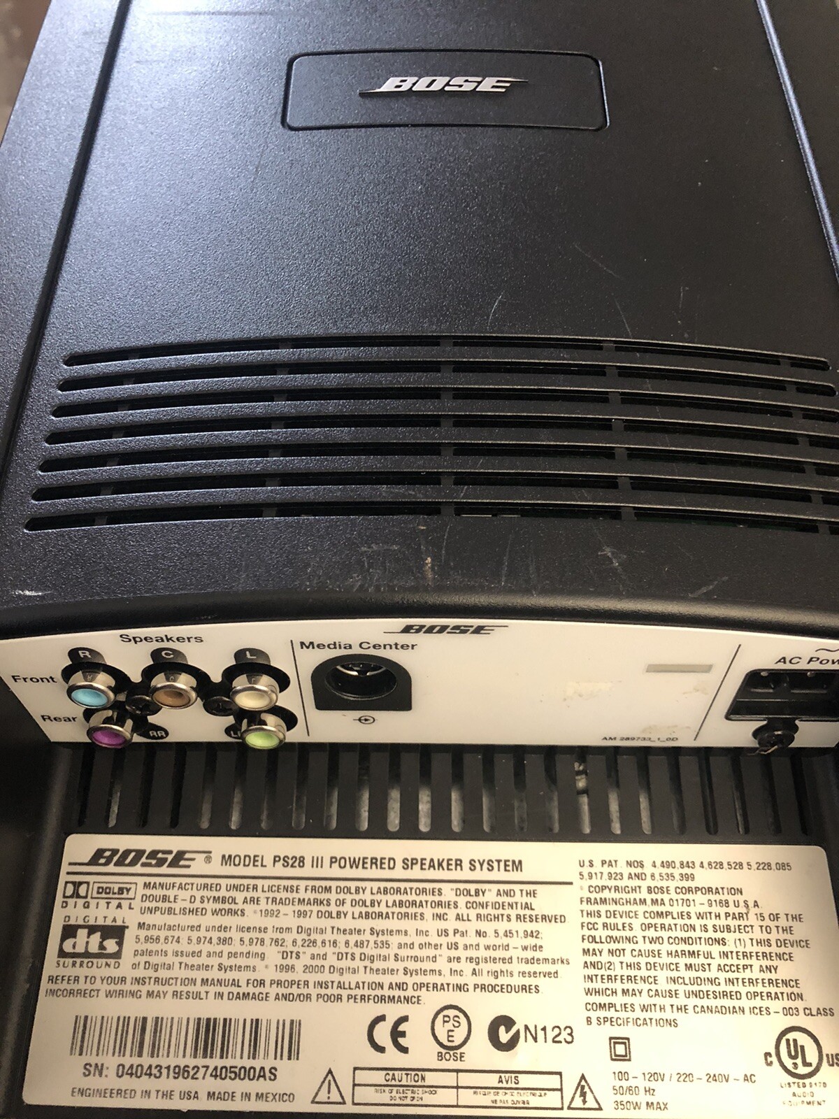 Bose Ps28 Iii Subwoofer Bose Ps28 Iii Bose Lifestyle 28 Series Iv