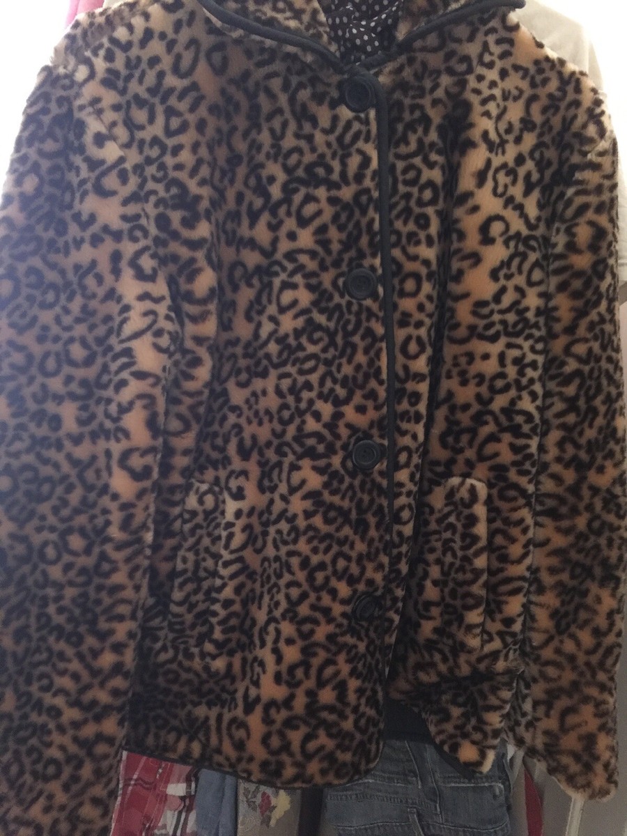 Leopard Coat faux Reversible Coat | eBay