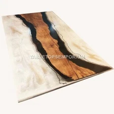 Table Dine Acacia Wooden Resin Dine Table Top Handmade Furniture Outdoor Décor