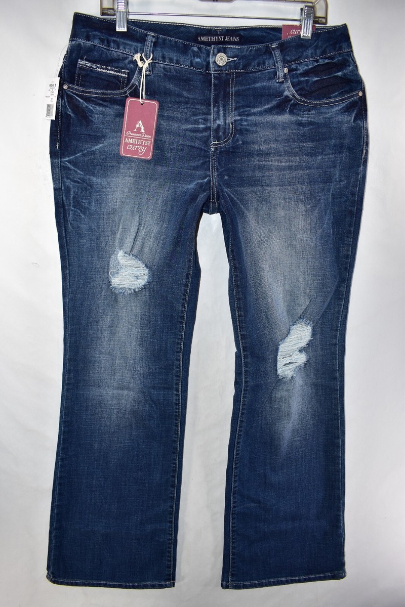 New Amethyst Curvy Slim Boot Cut Stretch Blue Jeans Womens Size 13