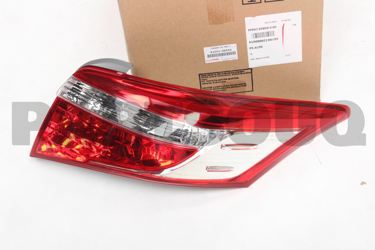 815510D550 Genuine Toyota LENS & BODY, REAR COMBINATION LAMP, RH