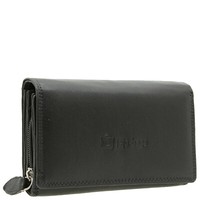 Rfid Schutz Portemonnaie Leder Damen Accessoires GeldböRse Geldbeutel Schwarz