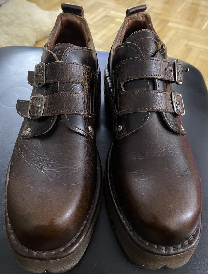 НОВЫЙ ROCK NEGRO NOMADA ПЛАТФОРМЕ КОРИЧНЕВЫЙ КОЖАНЫЙ МОТОЦИКЛИСТА ПАНК ГОТИЧЕСКИЙ SZ:46 - Изображение 3 из 4