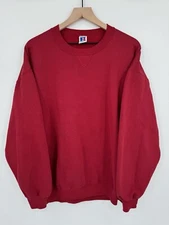 Vintage 90’s Russell Athletic Blank Crewneck Sweatshirt Red USA Made Men’s XXL