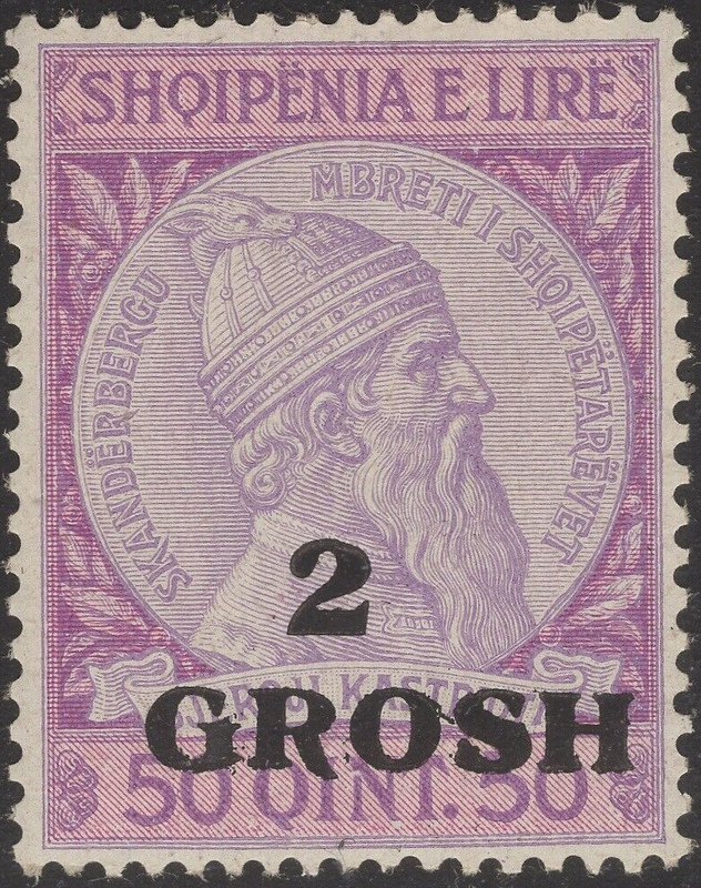 1914 ALBANIA SHQIPENIA S#51   MNH OG  SKANDERBEG/G. CASTRIOTA VF