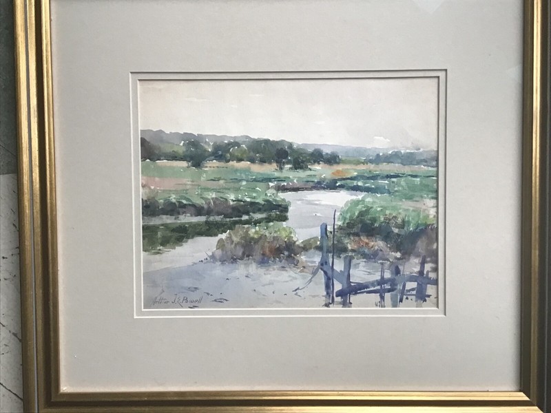 Arthur J.E. Powell  [1864-1956] Antique American, W/C framed, signed.